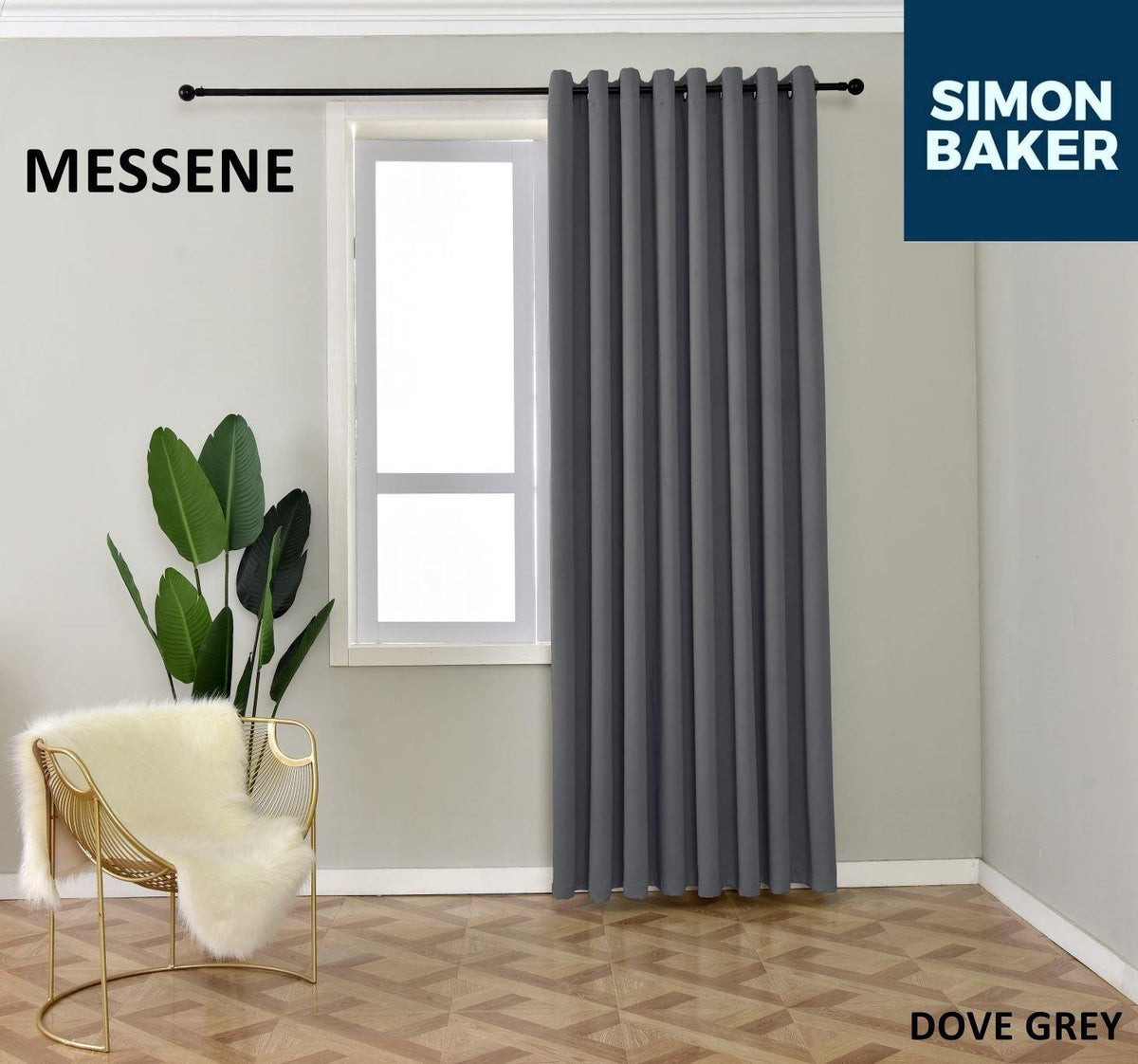 Simon Baker | Messene Eyelet Dove Grey Curtain