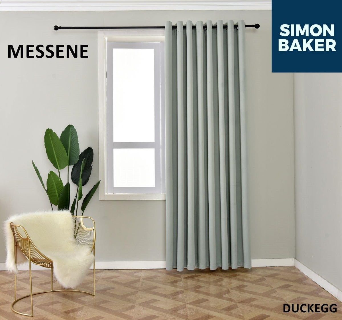 Simon Baker | Messene Eyelet Duck Egg Curtain