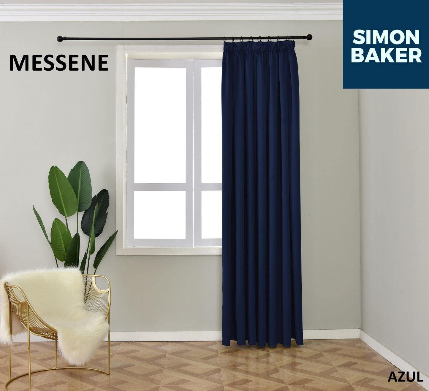 Simon Baker | Messene Tape Azul Curtain