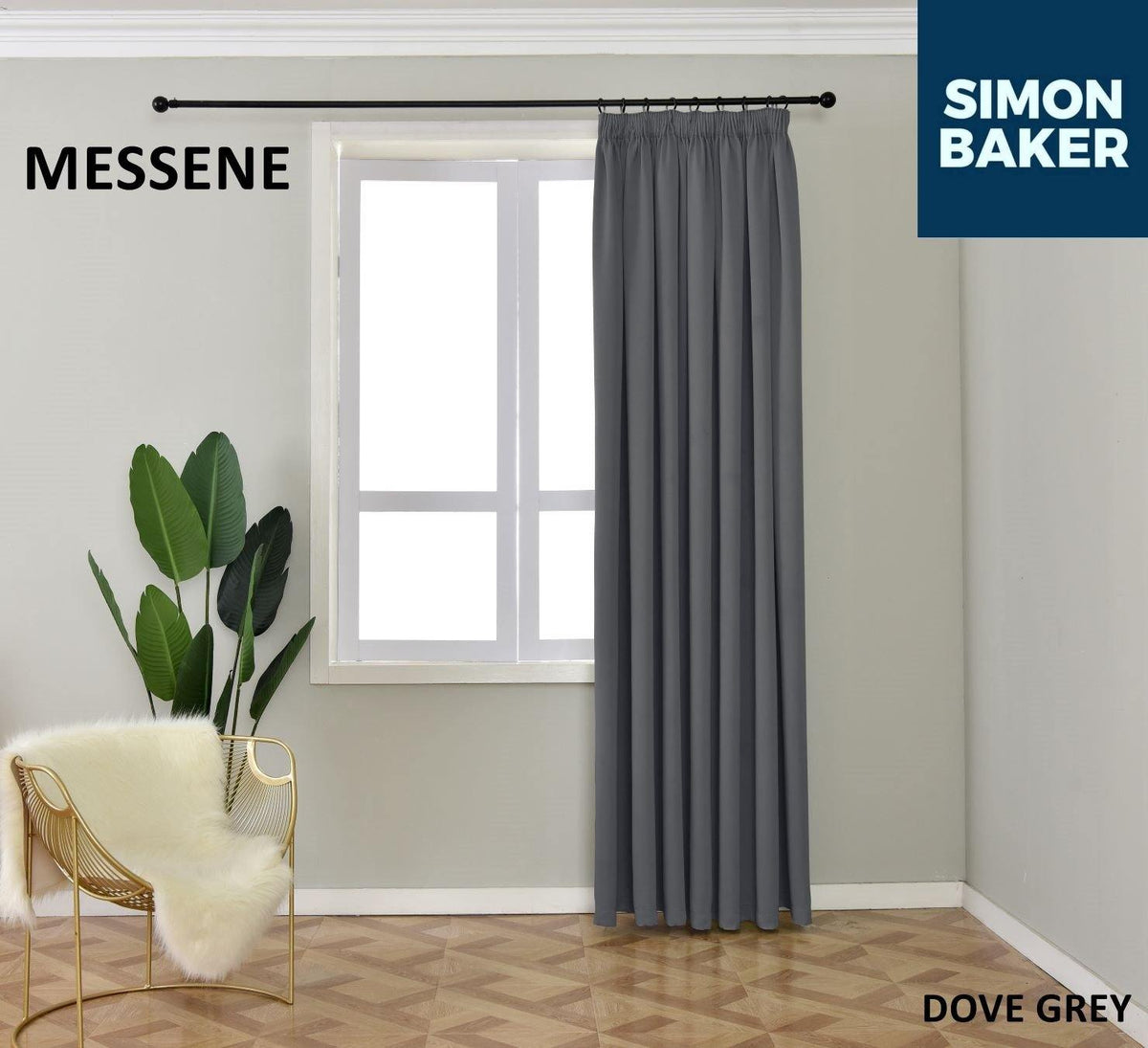 Simon Baker | Messene Tape Dove Grey Curtain