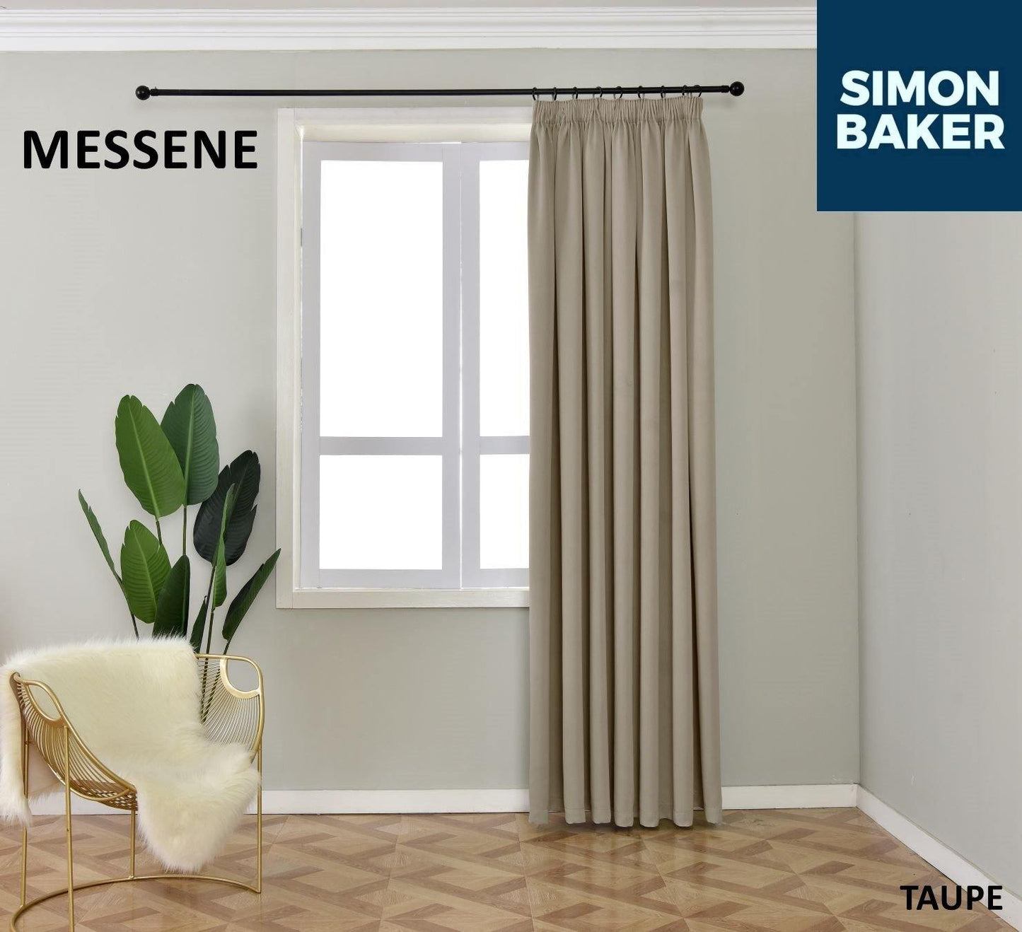 Simon Baker | Messene Tape Taupe Curtain