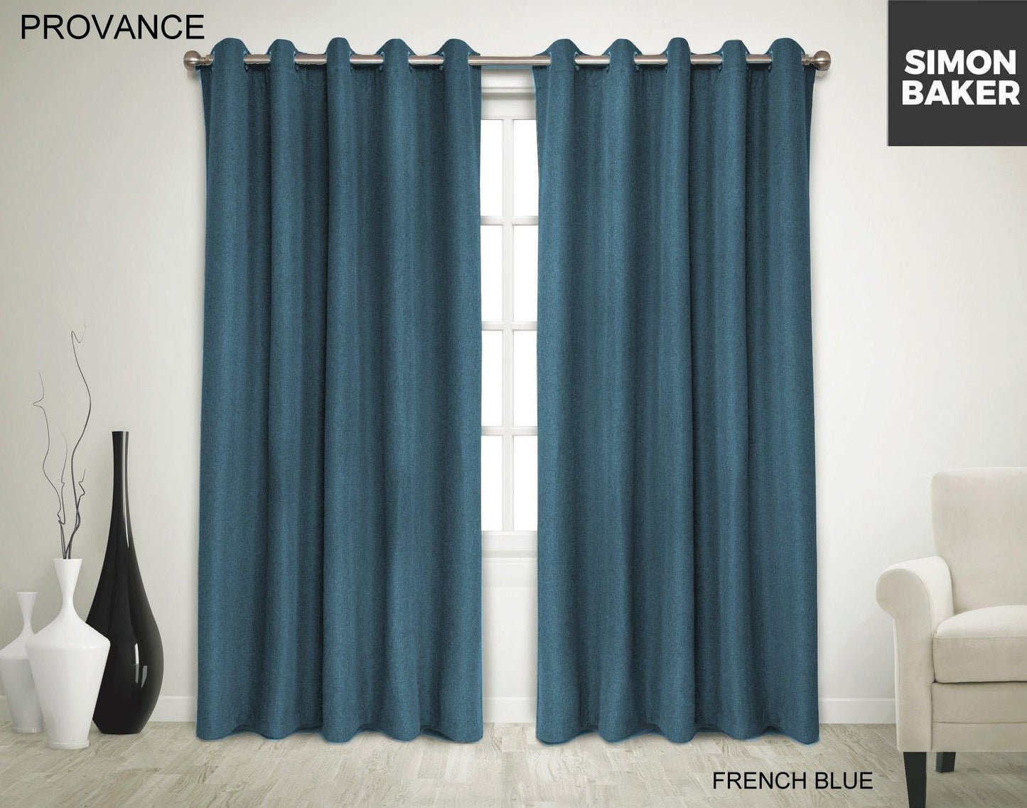 Simon Baker | Provance Eyelet Curtain French Blue