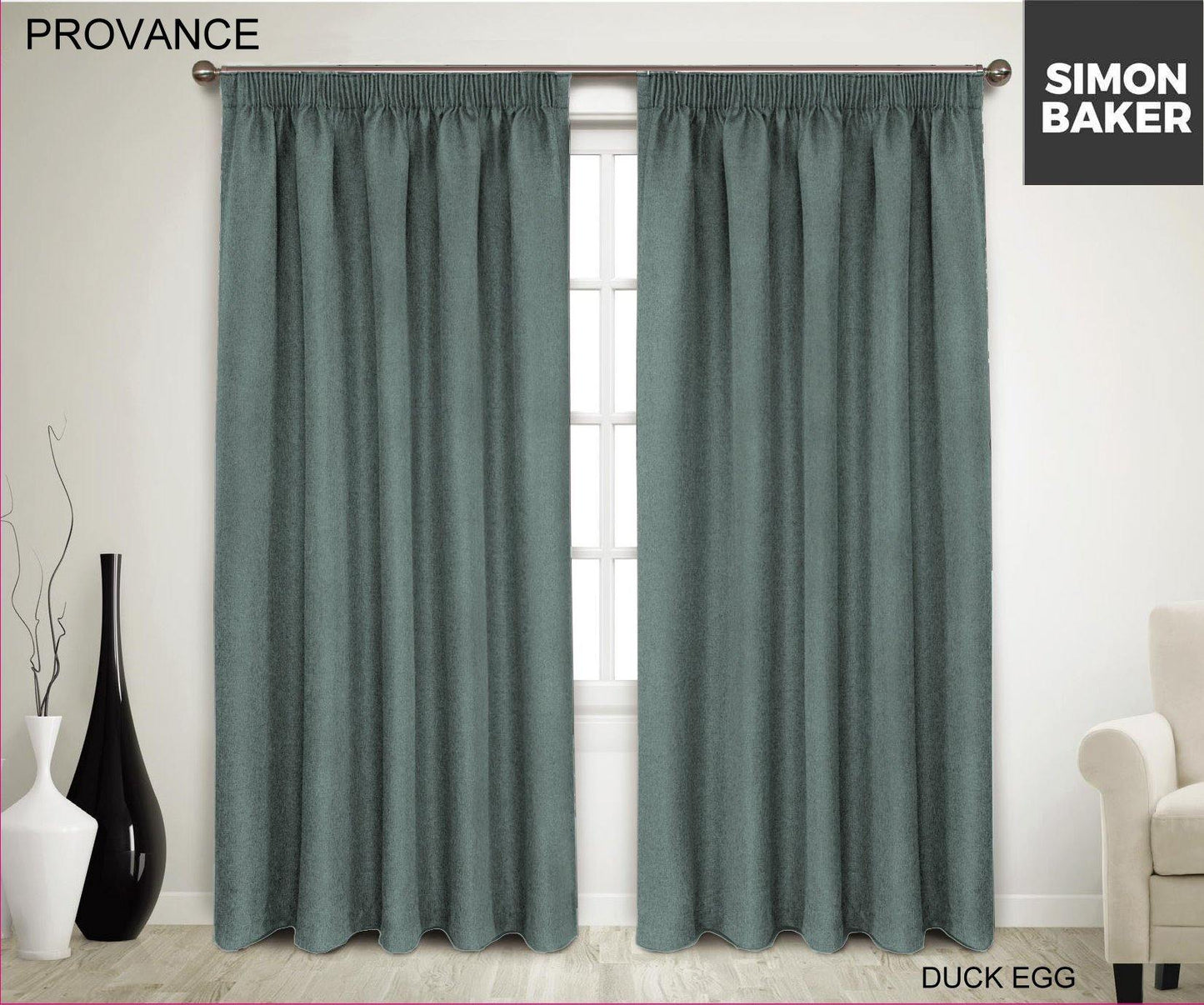 Simon Baker | Provance Tape Curtain Duck Egg