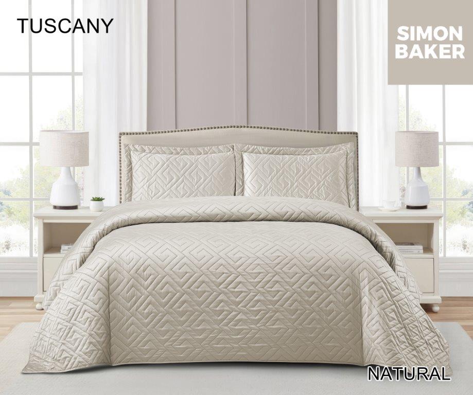 Simon Baker Tuscany bedspread in Natural
