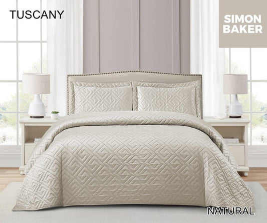 Simon Baker Tuscany bedspread in Natural