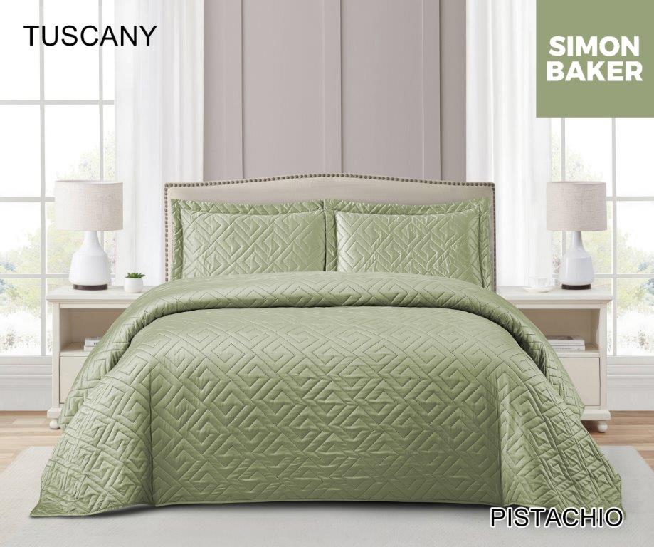 Simon Baker Tuscany bedspread in Pistachio