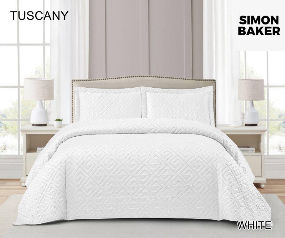 Simon Baker Tuscany bedspread in White