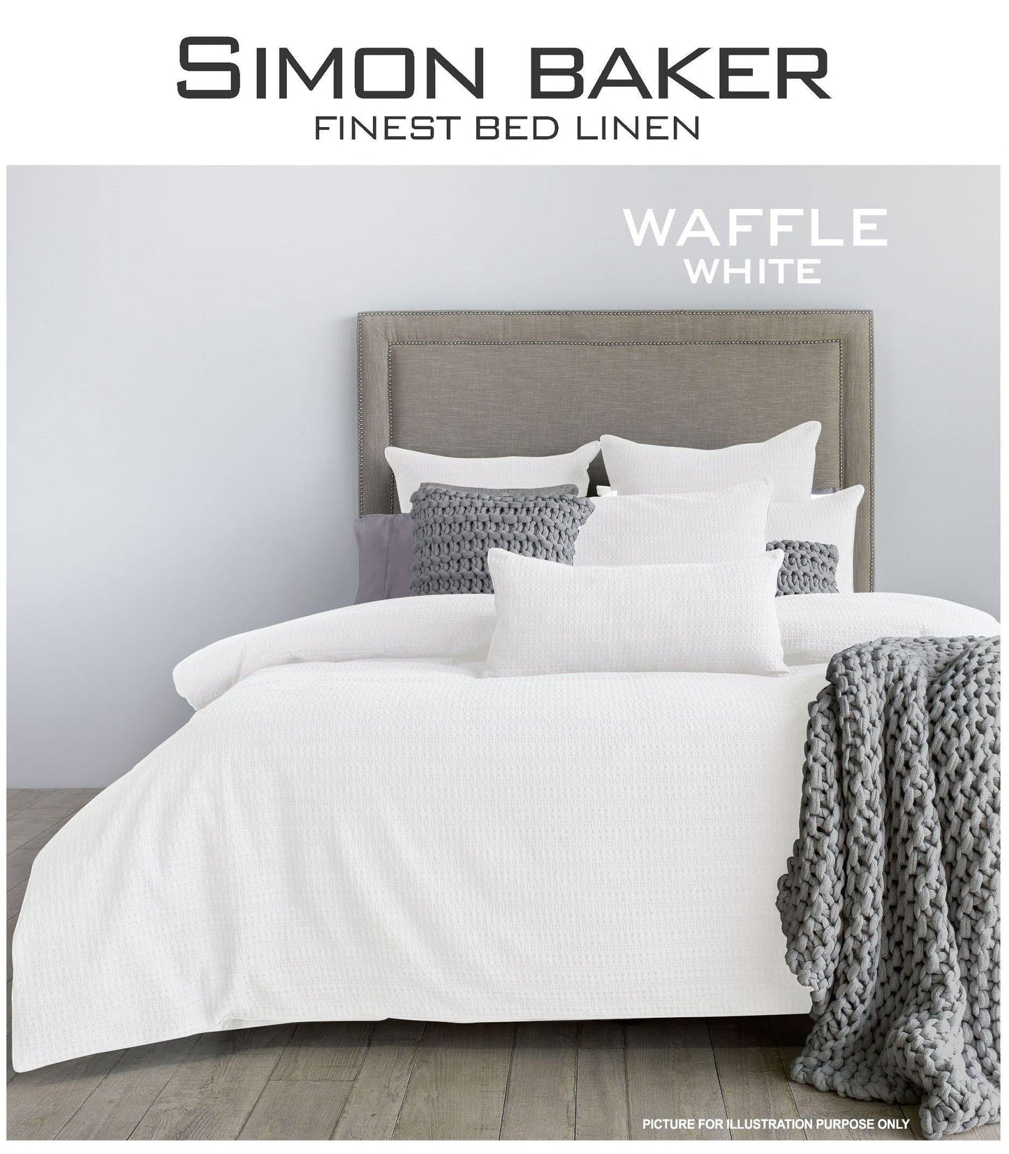 Simon Baker | Waffle Cotton Duvet Cover Set White