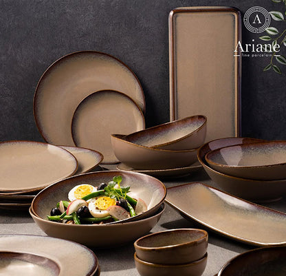 Ariane Splash Beige Elevated Coupe Plate 27cm