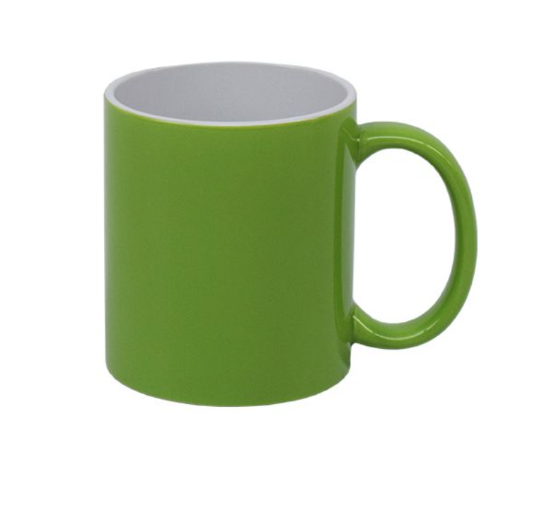 Standard Lime Outside White Inside 11oz (325ml) Mug (Set of 6)