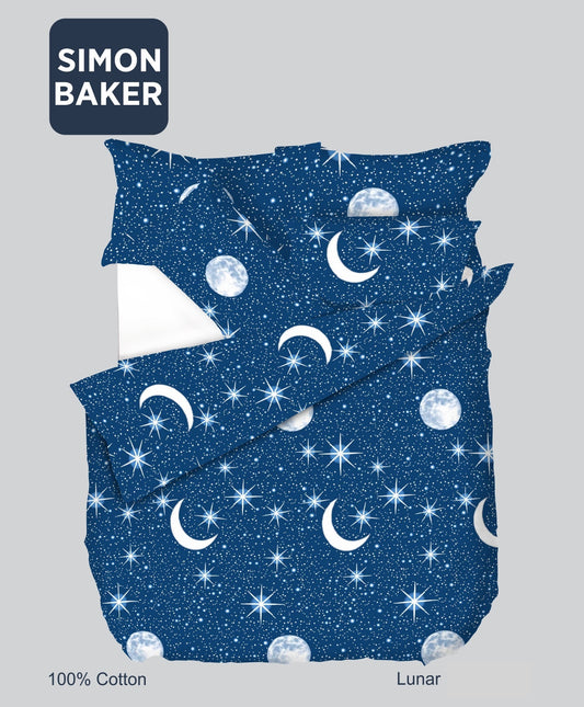 Simon Baker | Lunar Cotton Printed Duvet Cover Set (Various Size)