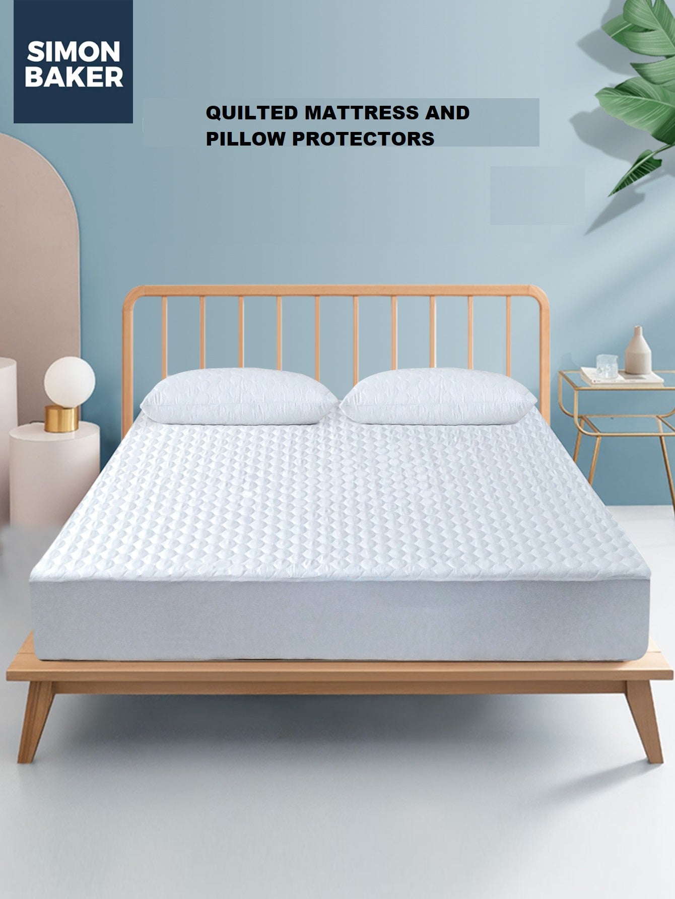 Simon Baker | Quilted (Non Waterproof) Standard Mattress & Pillow Protectors (Sold Separately)