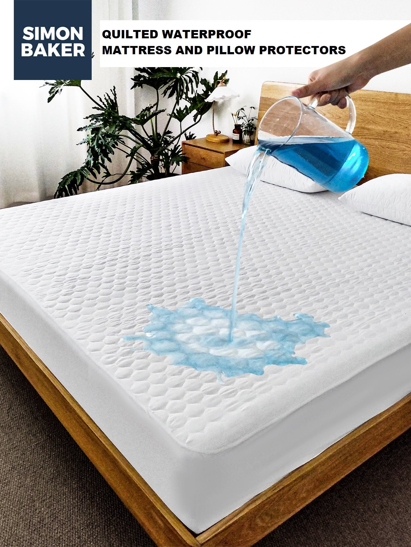 Simon Baker | Quilted Waterproof Mattress XL/XD & Pillow Protectors (Each is Sold Separately)