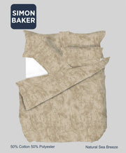 Simon Baker | Printed Poly/Cotton Duvet Cover Set - Sea Breeze Natural