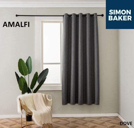 Simon Baker | Amalfi Eyelet Curtain Dove (Various Lengths)