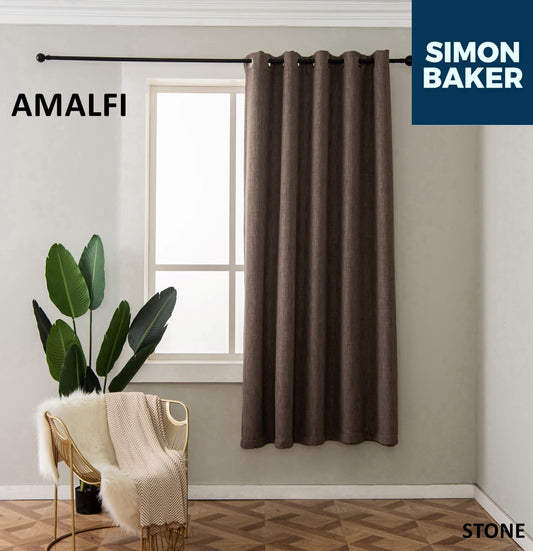 Simon Baker | Amalfi Eyelet Curtain Stone (Various Lengths)