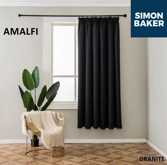 Simon Baker | Amalfi Tape Curtain Granite (Various Lengths)