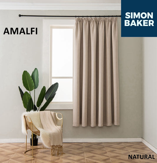 Simon Baker | Amalfi Tape Curtain Natural (Various Lengths)