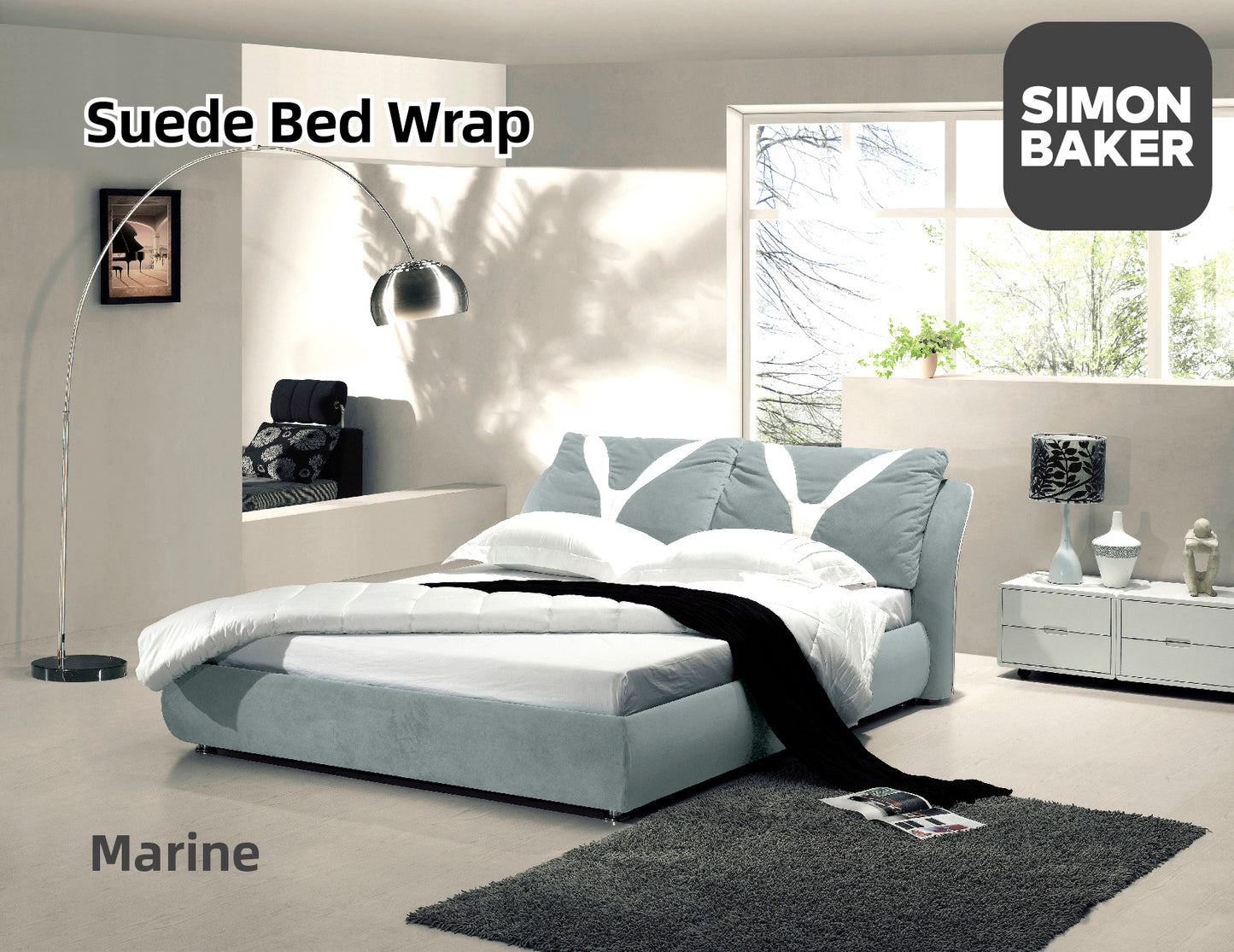Simon Baker | Suede Bed Wrap Standard Length Marine (Various Sizes)