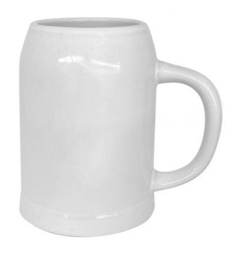 Beer Glass | GERMAN Beer Mug 500ml White (Set of 2)
