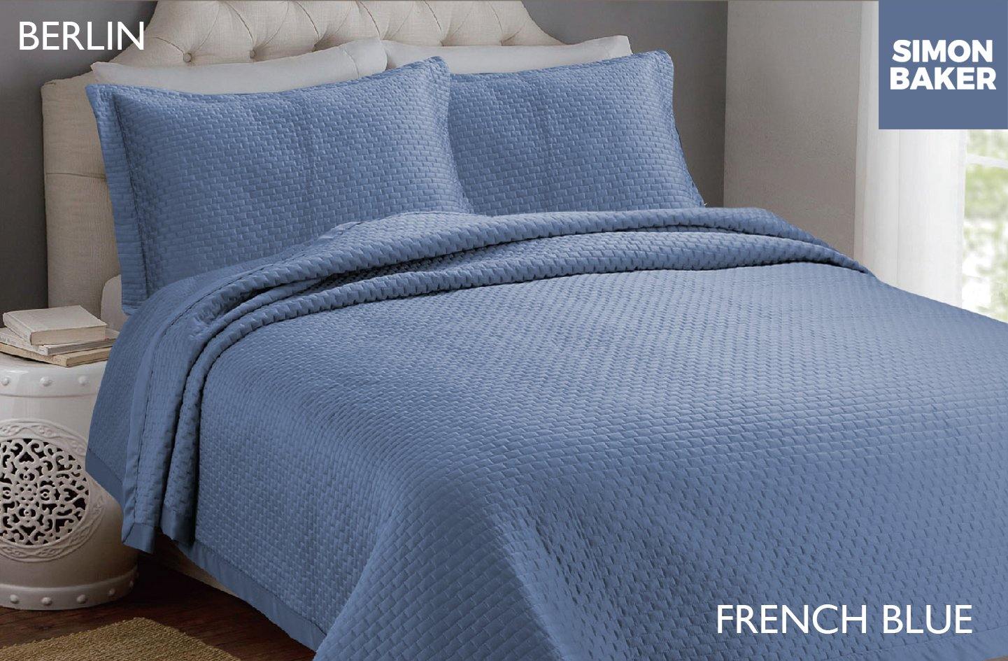 Simon Baker | Berlin Bedspread French Blue (Various Sizes)