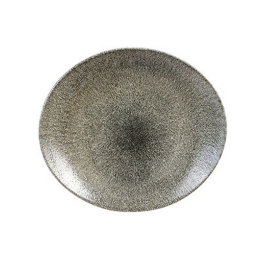 Churchill - Raku Quartz Black – Oval Coupe Plate – 31.7 X 25.5Cm (Set of 12)