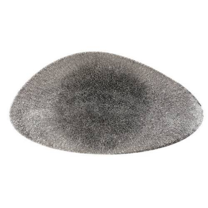 ﻿Churchill - Raku Quartz Black – Chefs Triangle Plate – 35 X 19Cm (Set of 6)