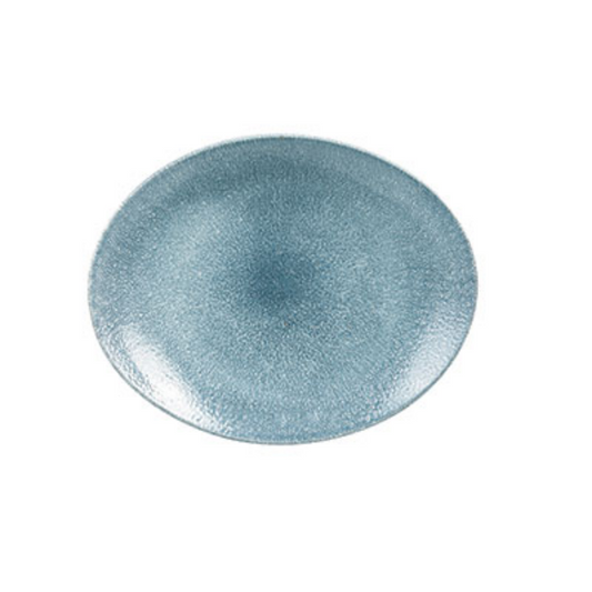 Churchill - Raku Topaz Blue – Oval Coupe Plate – 31.7 X 25.5cm (Set of 12)