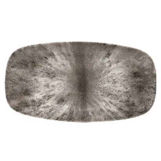 ﻿Churchill - Stone Quartz Black – Oblong Chefs Plate – 35.5 X 19cm (Set of 6)