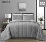 Simon Baker | Chenille Jacquard Comforter Cologne - Grey (Various sizes)