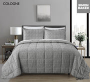 Simon Baker | Chenille Jacquard Comforter Cologne - Grey (Various sizes)