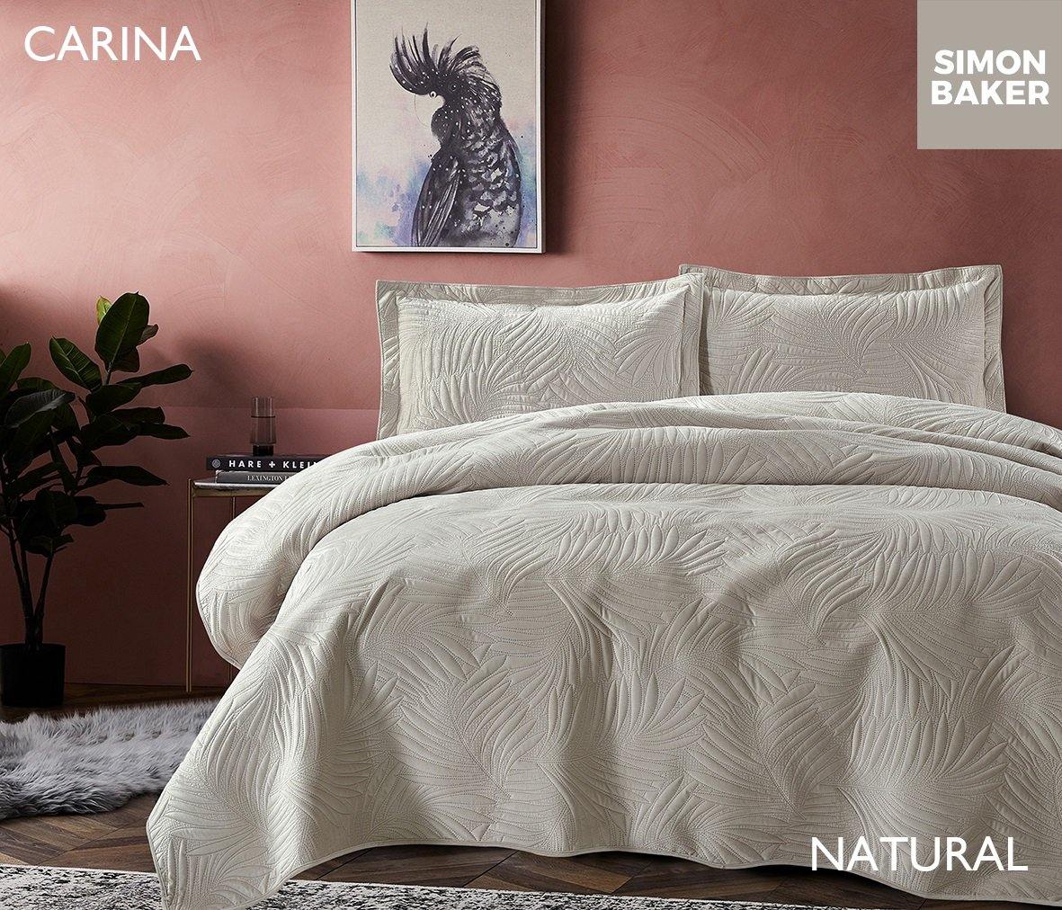 Simon Baker | Carina Quilted Bedspread Natural (Various Sizes)