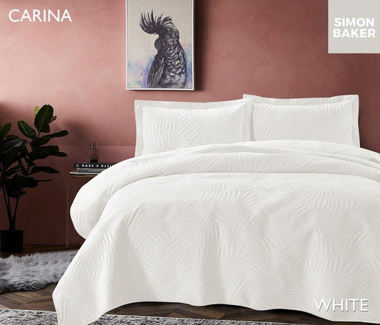 Simon Baker | Carina Quilted Bedspread White (Various Sizes)