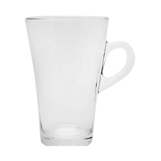 Clear Glass Mug | CURVED LATTE MUG 280ML  (Set of 6)