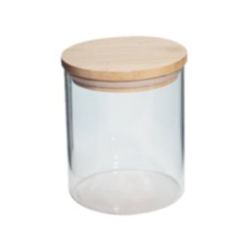 Cylinder Jar Wooden Lid 700ML