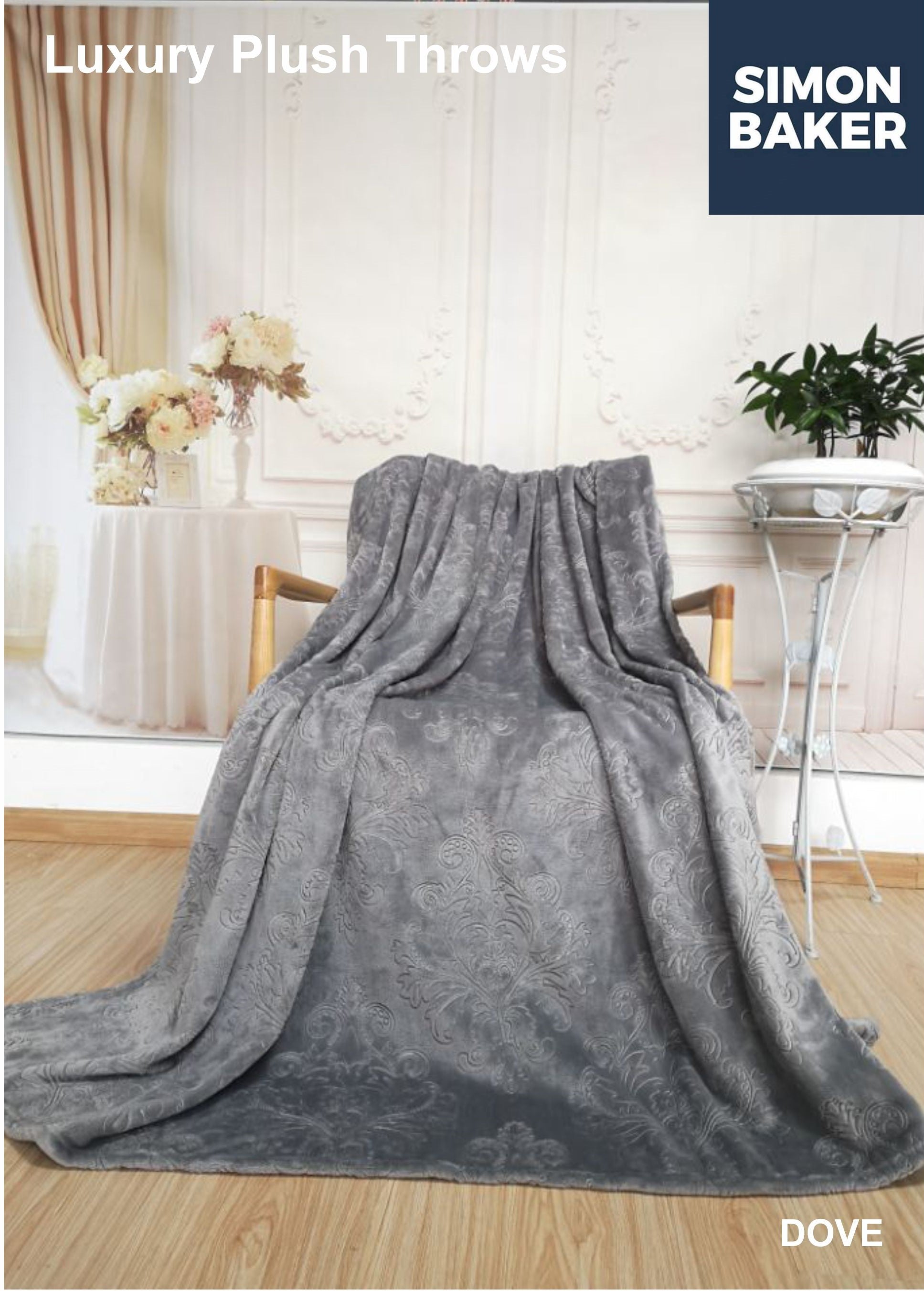 Luxury Plush Embossed Blanket Dove