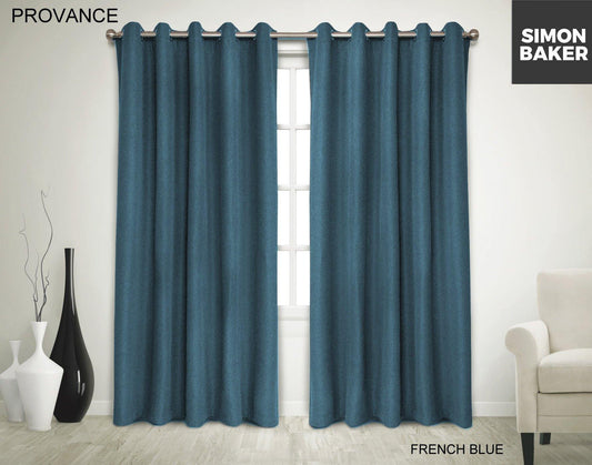 Simon Baker | Provance Eyelet Curtain French Blue (Various Lengths)