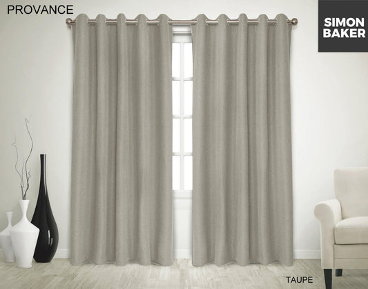 Simon Baker | Provance Eyelet Curtain Taupe (Various Lengths)