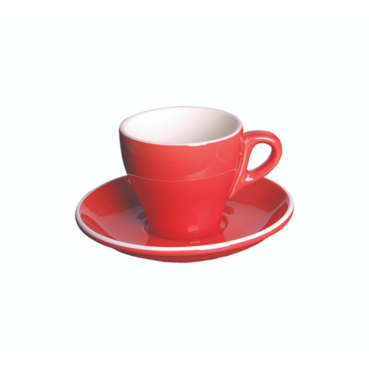 Fortis - Italia - Red Espresso Cup 80ml & Saucer (Set of 12)