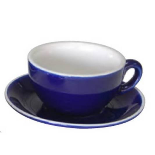 Fortis - Italia - Blue Open Cappuccino Cup 210ml & Saucer (Set of 12)