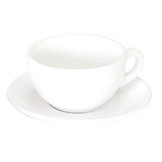 Fortis - Italia - Open Cappuccino White Cup 210ml & Saucer (Set of 12)