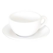 Fortis - Italia - White Open Cappuccino Cup 210ml & Saucer (Set of 12)