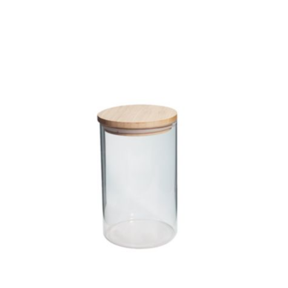 Cylinder Jar Wooden Lid 1L