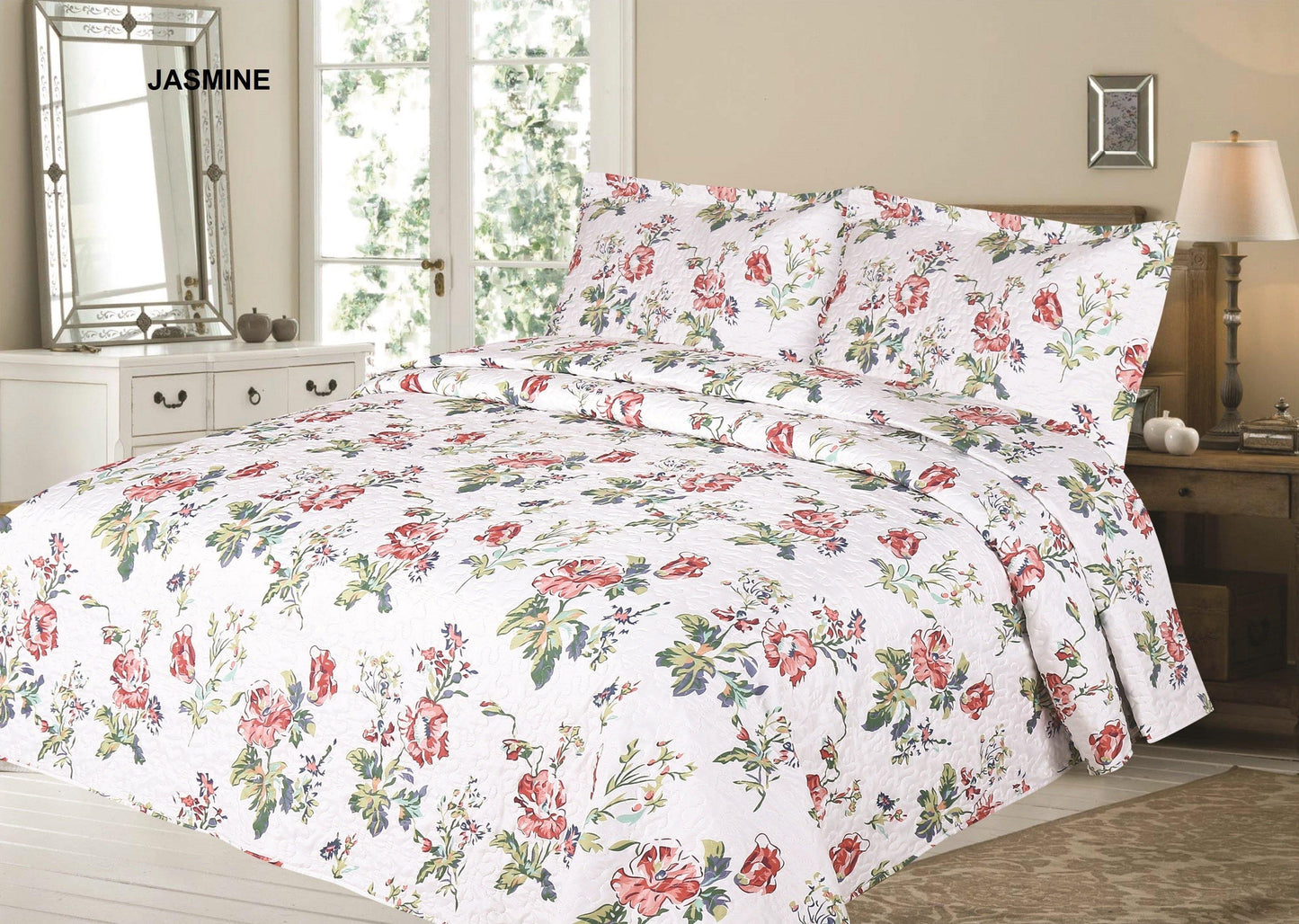 Simon Baker | Printed Quilted Bed Spread Jasmine (Various Sizes)