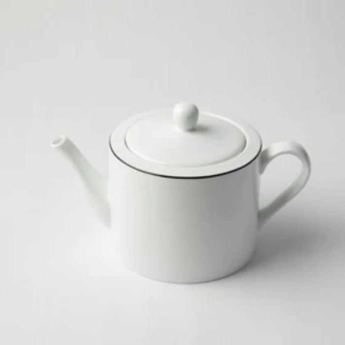 JENNA CLIFFORD - Premium Porcelain Teapot With Black Band