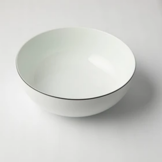 JENNA CLIFFORD - Premium Porcelain Salad Bowl With Black Band