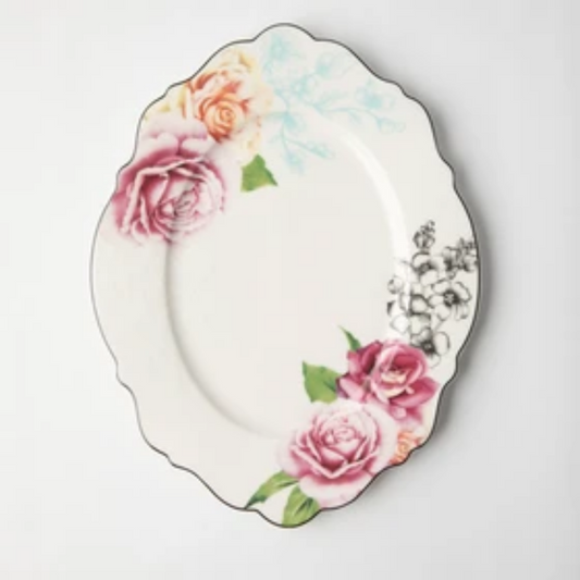 JENNA CLIFFORD - Wavy Rose Oval Platter 35cm