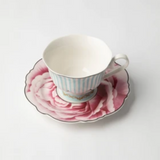 JENNA CLIFFORD - Wavy Rose Cup & Saucer (Set of 4)