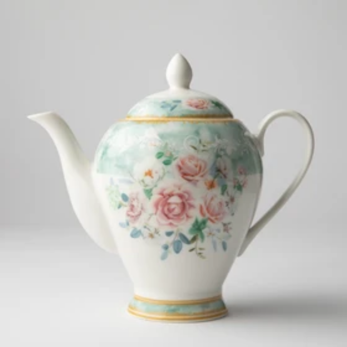 JENNA CLIFFORD - Green Floral Teapot