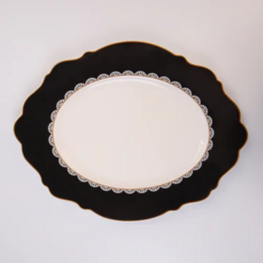 JENNA CLIFFORD - Black Rose Oval Platter